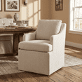 thumbnail image 1 of Usaint Upholstered Dining Chairs, Modern Kitchen Chairs Dinner Chairs with 4 Casters, Chenille Armchair for Bedroom Reading Room Living Room,Cream, 1 of 14