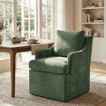 thumbnail image 1 of Usaint Upholstered Dining Chairs, Modern Kitchen Chairs Dinner Chairs with 4 Casters, Chenille Armchair for Bedroom Reading Room Living Room,Green, 1 of 14
