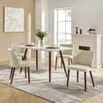 thumbnail image 1 of Modern Upholstered Dining Chairs Armless Side Chairs Set of 4 Curved Backrest Solid Wood Legs Dining Room Kitchen Ivory, 1 of 9