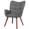 thumbnail image 1 of Modern Upholstered Dining Chairs, Kitchen Chairs with Wood Legs, High Back Dinning Chair for Kitchen, Dining Room, Living Room, Restaurant, Dark Gray, 1 of 7