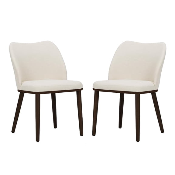 Modern Upholstered Dining Chairs Set of 2,Comfy Fabric Dining Room Chairs with Padded Seat and Wood Legs for Home,Office,Restaurant