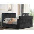 thumbnail image 1 of Modern Upholstered Eastern King Platform Bed with LED Lighting & Tv Cabinet with Fireplace Display, 1 of 8