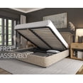 thumbnail image 1 of Modern Upholstered Platform Bed with Lift-Up Storage, Headboard, Wood Slats, Noise-Free, 1 of 13