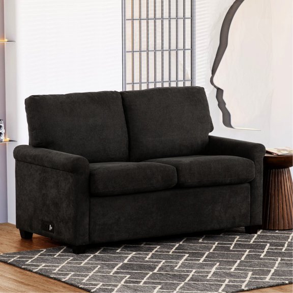Modern Upholstered Sleeper Sofa with USB / Compact Design for Primary Living Space