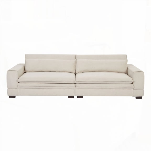 Modern Upholstered Sofa Couch - Suitable for Livingroom, Bedroom, Apartment & Home Office in Beige, Dimension L 104.72''XW 40.94''H 30.71''