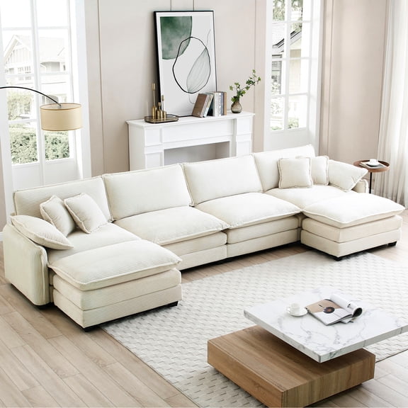 Modern Upholstered Sofa in Corduroy / Ideal for Play Areas and Lounges, Four Colors