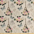 thumbnail image 1 of Modern Upholstery Fabric by the Yard, French Eiffel Tower Shabby Form Style Garden Roses Butterfly Flowers Leaves Art, Decorative Fabric for DIY and Home Accents, Multicolor by Ambesonne, 1 of 4