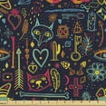 thumbnail image 1 of Ambesonne Modern Fabric by the Yard Upholstery, Halloween Magic Symbols Art, 10 Yards, Multicolor, 1 of 5