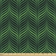 thumbnail image 1 of Modern Upholstery Fabric by the Yard, Monochrome Color Gradient Effect Vertical Polygonal Curved Stripes Art, Decorative Fabric for DIY and Home Accents, Green and Black by Ambesonne, 1 of 5