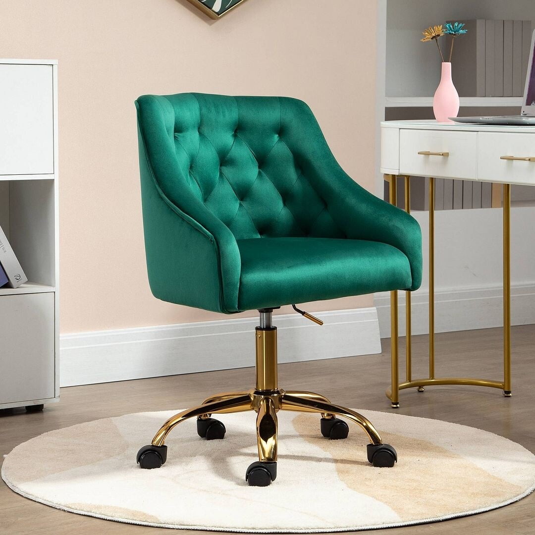 Modern Upholstery Task Chair Premium Velvet Home Office Desk Chair