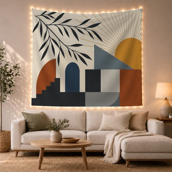 Modern Upper Left with Corner Branch Numerous Elongated, Mystical Fantasy for Space Lovers, Galaxy Room Decor, Mother'S Day Gift, Tapestry Wall Hanging for Bedroom and Dorm