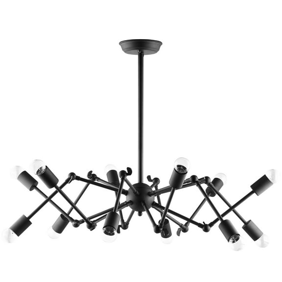 Modern Urban Contemporary Ceiling Fixture, Black Steel
