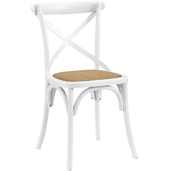 Modern Urban Contemporary Dining Side Chair, White Wood