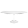 thumbnail image 1 of Modern Urban Contemporary Fiberglass Dining Table, White Steel Wood, 1 of 3