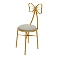 thumbnail image 1 of Modern Vanity Chair Stool, Dressing Table Desk Makeup Girl Chair w/Butterfly Bow Backrest, Side Table Seat for Girl Daughter Room Bedroom Living Room Home Commercial Salon Party Cafe, 1 of 24