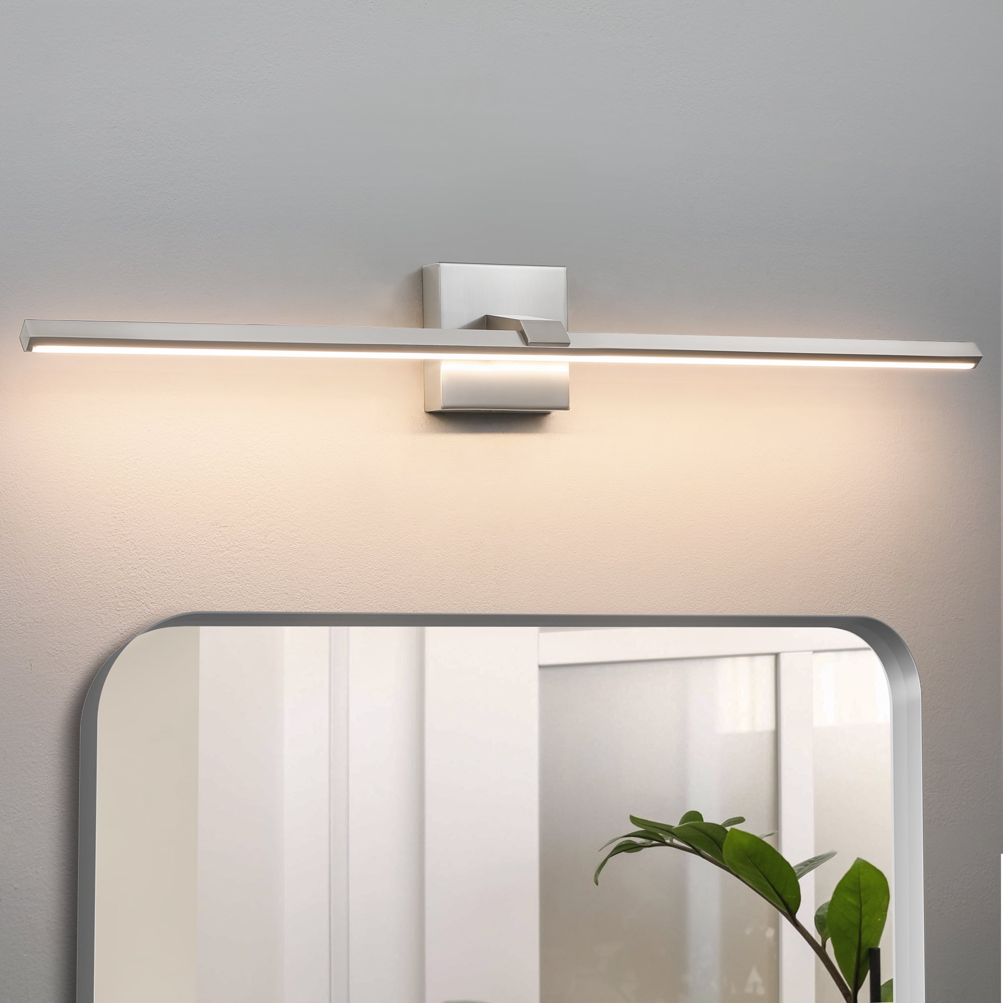Modern Vanity Lighting Fixtures 32 Inch Bathroom Vanity Lights Over Mirror Wall Sconce for Bathroom Brushed Nickel Warm Lighting Bath Wall Sconce