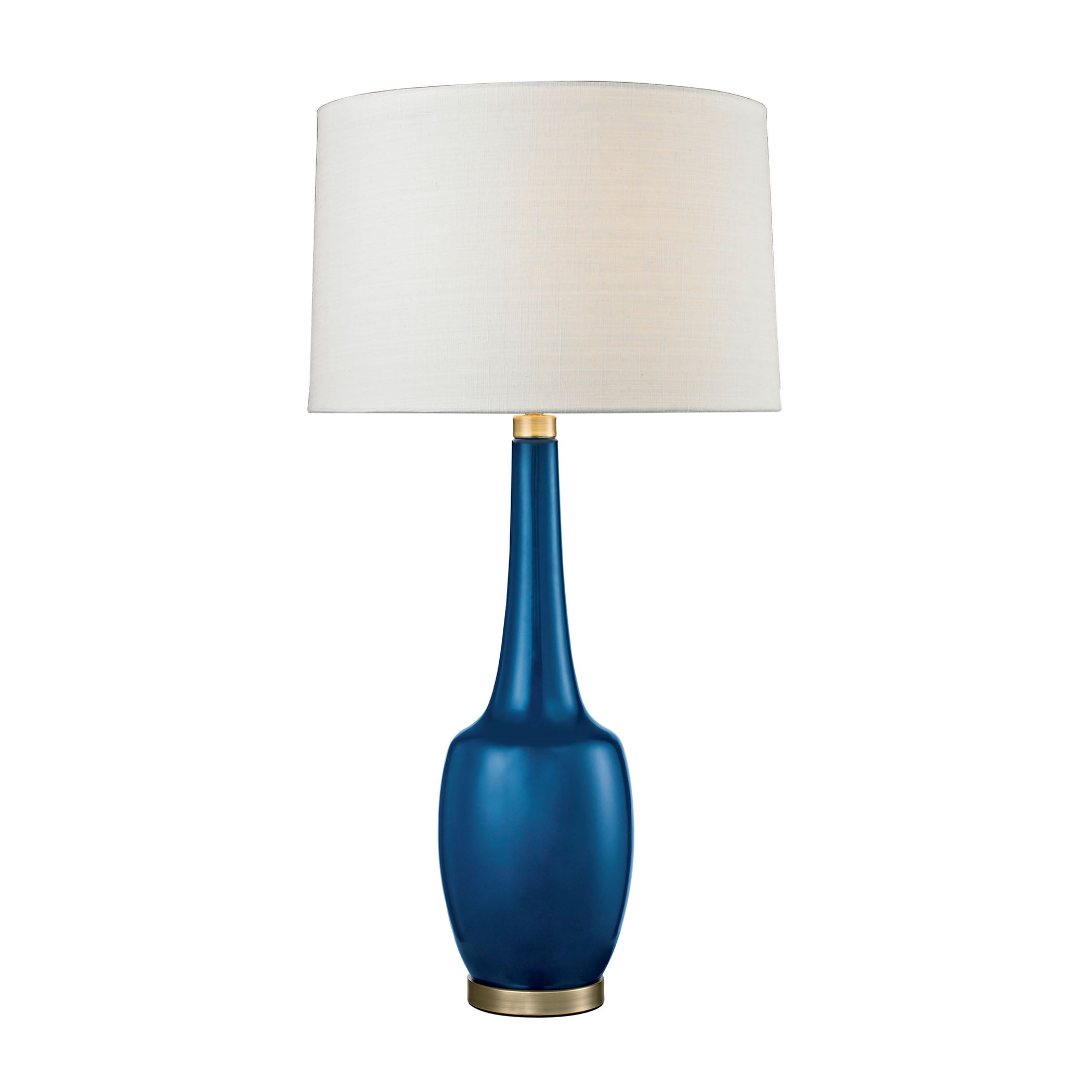 Modern Vase Ceramic Table Lamp in Navy Blue