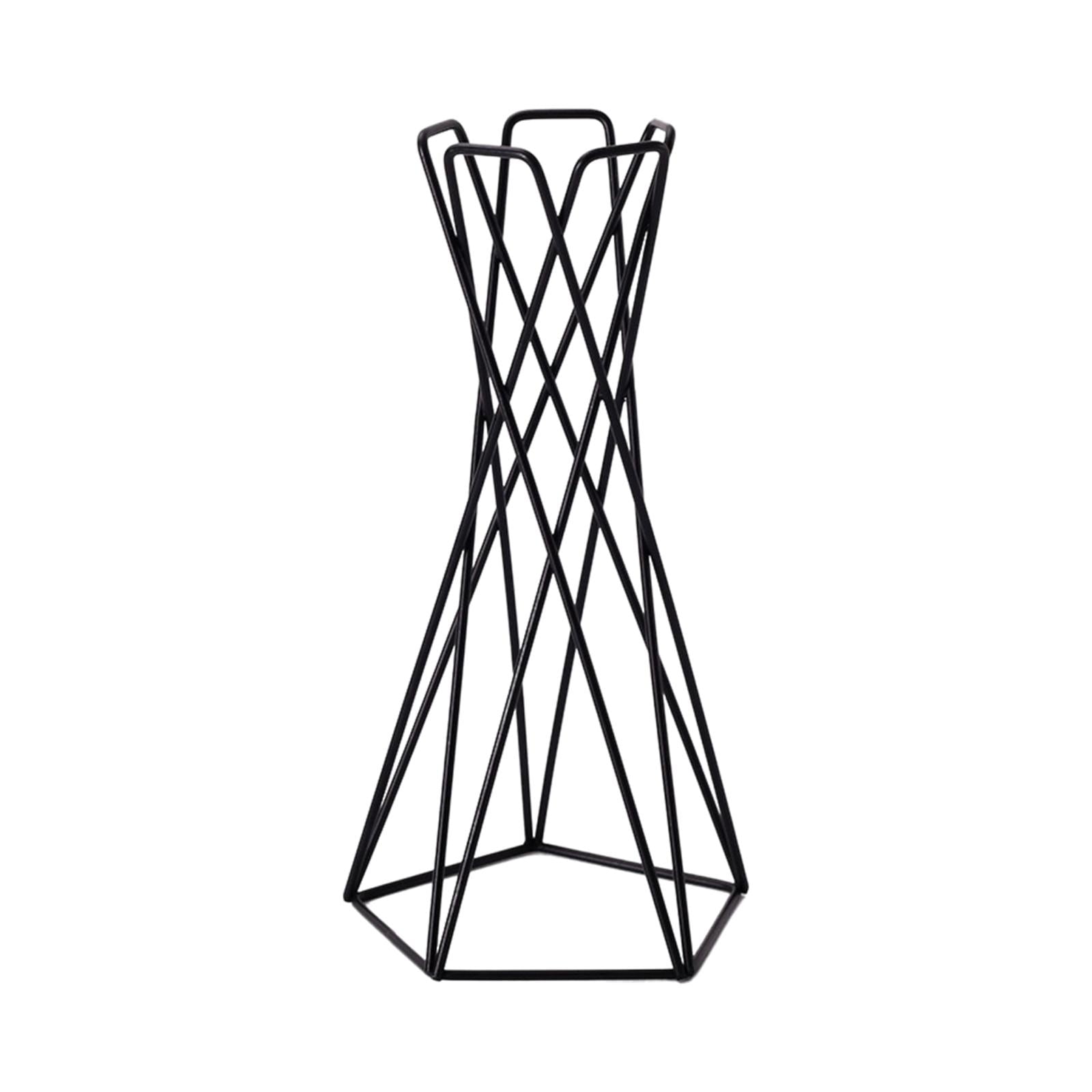 Modern Vase Frame Table Centerpiece Black Metal for Living Room Decor