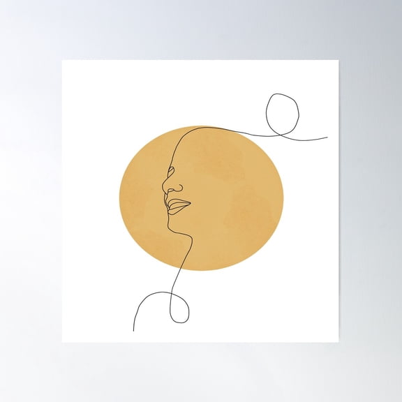 Modern Vector Line Art Of Face Poster Wall Art, Modern Wall Decor For Living Room Bedroom, 16x16 UNFRAMED