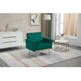 thumbnail image 1 of Modern Velvet Accent Chair, Buttons Tufted Single Sofa Chair with Gold Metal Legs, Comfy Upholstered Armchair for Living Room, Bedroom, Guest Room, Green, 1 of 9