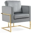 thumbnail image 1 of Modern Velvet Accent Chair, Mid-Century Upholstered Arm Chair with Gold Metal Legs, Comfy Single Sofa for Living Room, Bedroom, Side Chair for Salon Reception, Club, 1 of 5