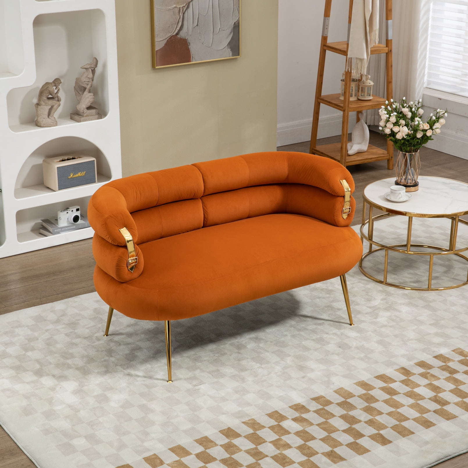 Modern Velvet Accent Chair, Upholstered Sofa Chair with Stylish
