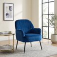 thumbnail image 1 of Modern Velvet Accent Chair with Metal Legs - Blue, 1 of 10