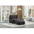 thumbnail image 1 of Modern Velvet Bean Bag Chair with Foot Stool, Soft Memory Foam Lazy Sofa Chair with Ottoman for Dorm, Bedroom, Living Room, Black, 1 of 9