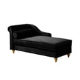 thumbnail image 1 of Modern Velvet Chaise Lounge With Hidden Storage, Upholstered Chair With Armrest Pillow and Gold Metal Legs For Living Room Bedroom Apartment, 1 of 12