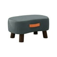 thumbnail image 1 of Modern Velvet Curved Foot Stool with Handle | Padded Seat Ottoman with Wooden Legs | 9 Inch Step Stool for Couch & Living Room | Orange, White, Gray, Green, 1 of 6