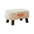 thumbnail image 1 of Modern Velvet Curved Foot Stool with Handle | Padded Seat Ottoman with Wooden Legs | 9 Inch Step Stool for Couch & Living Room | Orange, White, Gray, Green, 1 of 6