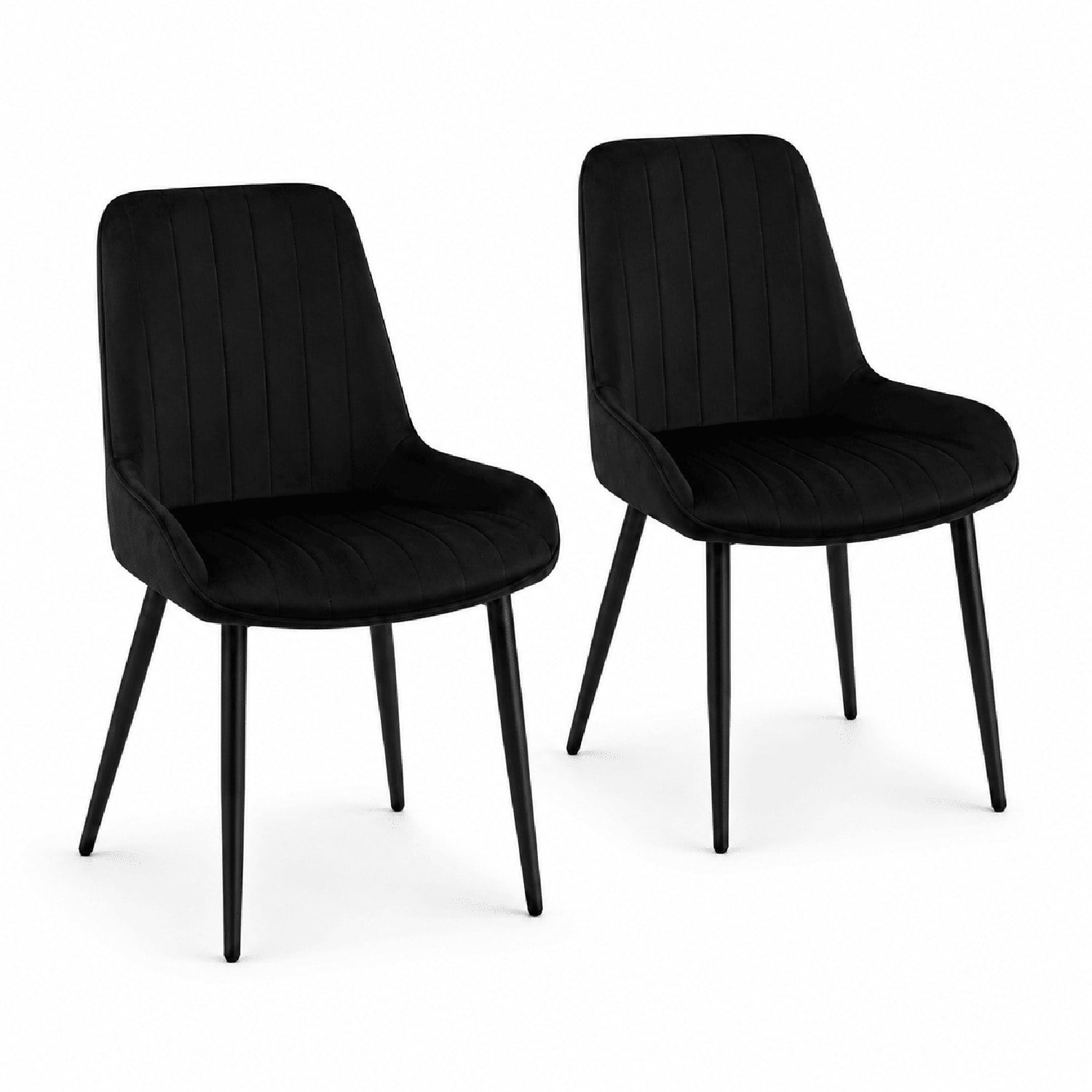 Modern Velvet Dining Chairs with Metal Legs, Set of 2, Upholstered Fabric Chairs for Dining Room, Kitchen, Bedroom, and Office