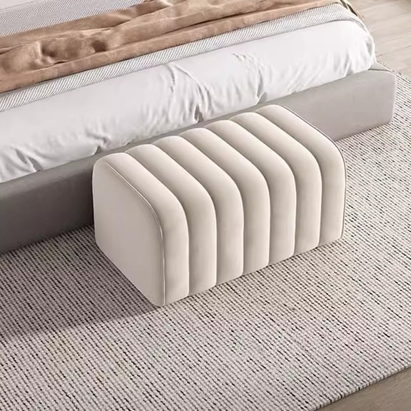 Modern Velvet Entryway Bench Square Ottoman for Sofa Bedroom,Upholstered Footstool 40 60 80cm Length Stool,Accent Home Decor Suitable for Living Room Bedroom Entryway