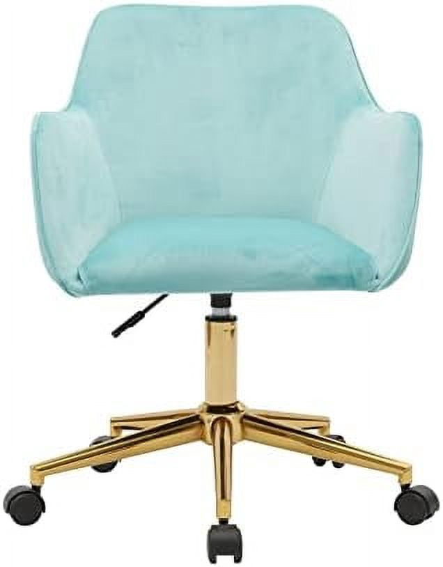 Tina's Home Velvet Office Chair With Gold Base - Adjustable Swivel Desk Chair For Study & Bedroom - View #7