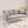 thumbnail image 1 of Modern Velvet Loveseat Sofa with Metal Feet, Grey Teddy Polyester Accent Sofa for Small Living Room, Apartment, Office - European Style Deep Seat 2-Seater Couch, 1 of 8