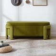 thumbnail image 1 of Modern Velvet Ottoman with Storage Entryway  for Living Room  Upholstered End of Bed  with Safty Hinge for Bedroom/Living Room/Lounge/Corner, Olive, 1 of 9