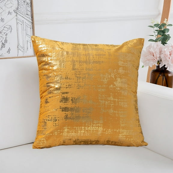 Modern Velvet Pillow Set,Gold Velvet Living Room Bedside Cushion,Soft Fabric,Decorative Accents for Home Decor 1-Piece Set,Velvet Upholstery,Elegant Design for Living Spaces|Flock,Yellow,MIANHT