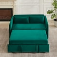 thumbnail image 1 of Modern Velvet Pull Out Sleeper Sofa Bed, Small Convertible Loveseat Couch with Pillows for Living Room Bedroom Apartment, 1 of 11