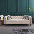 thumbnail image 1 of Modern Velvet Sofa in Cream Color 64660, 1 of 8