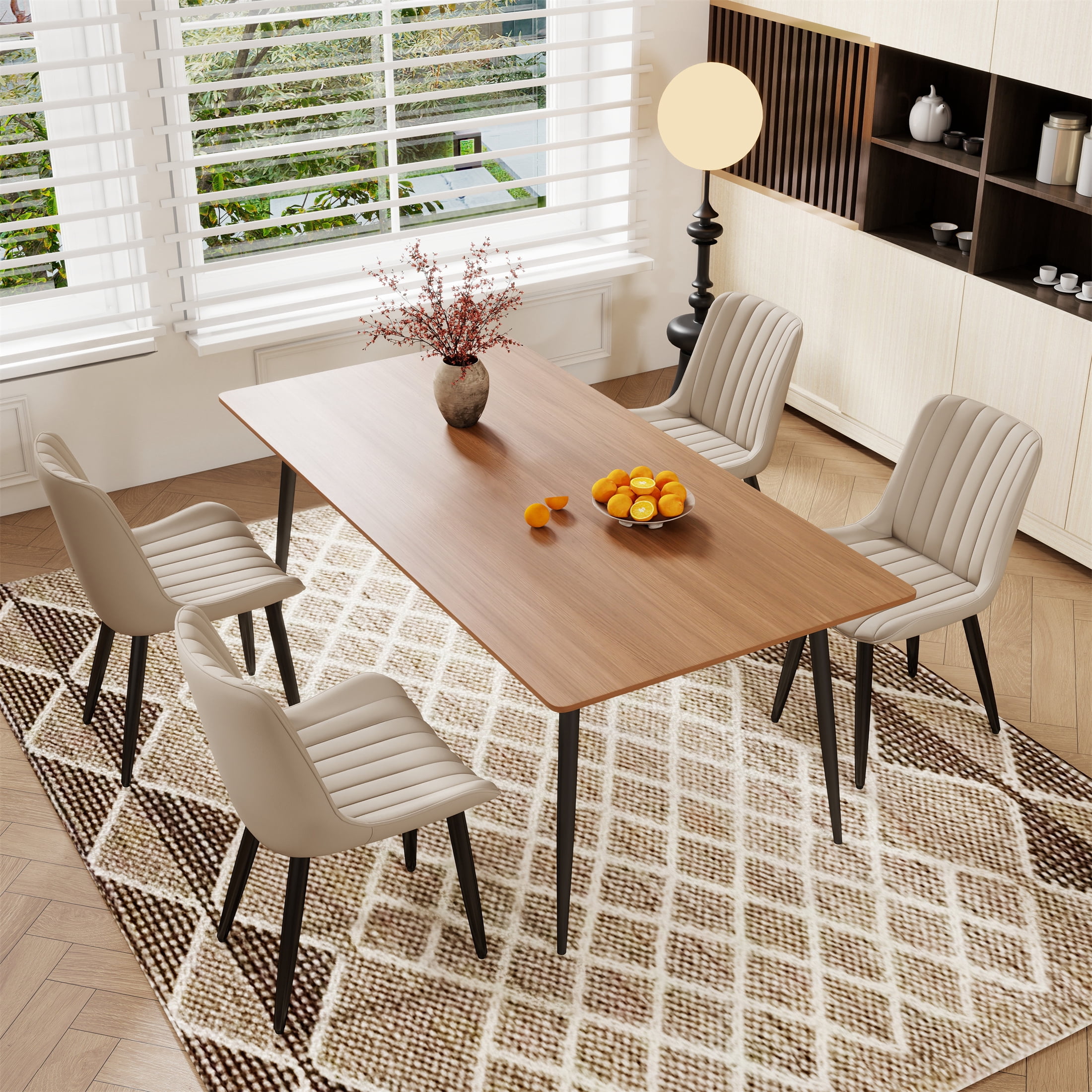 Modern Velvet Upholstered Dining Chairs with Metal Legs, Accent Chairs, Blue