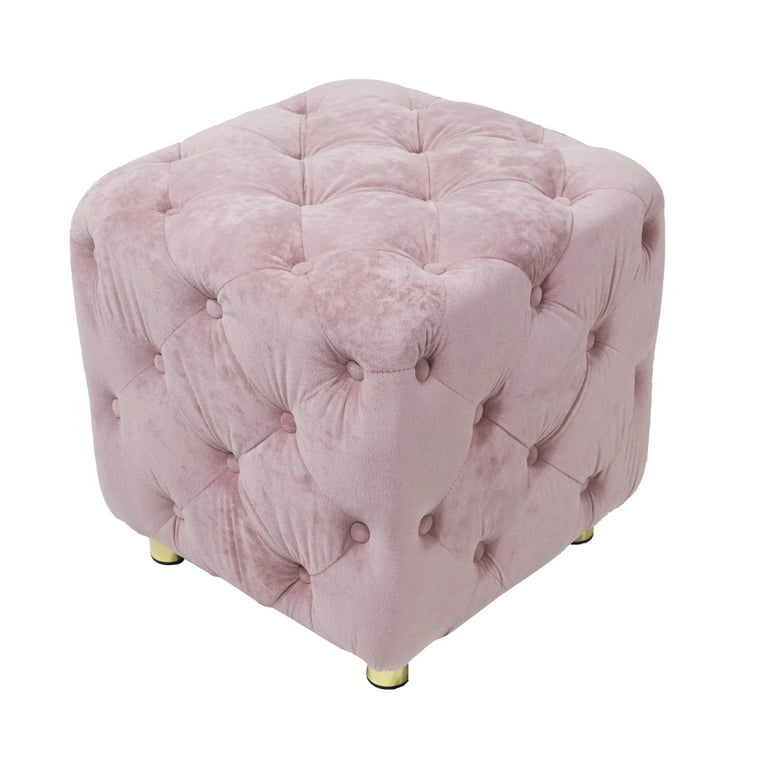 Modern Velvet Upholstered Ottoman with Storage, Soft Dice