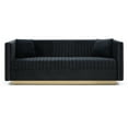 thumbnail image 1 of Modern Velvet Upholstered Sofa, 3 Seater Tufted Couch with 2 Pillows and Nailhead Trims for Living Room Apartment Office, 1 of 10