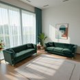 thumbnail image 1 of Modern Velvet Upholstered Sofa Set Of 2 3-Seater Sofas with Gold Metal Legs Contemporary Living Room Furniture for Family Homes, Apartments, and Lounge Spaces (Green), 1 of 11