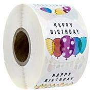 Modern, Vibrant Watercolor Birthday Stickers / 6 Bright Birthday Designs / 500 Colorful Rainbow Birthday Labels / 1.5" Happy Birthday Envelope Seals