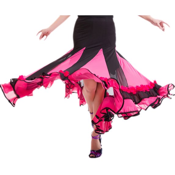 Modern Vienna Waltz Flamenco Tango Ballroom Dance Dancer Performance Wear Skirts