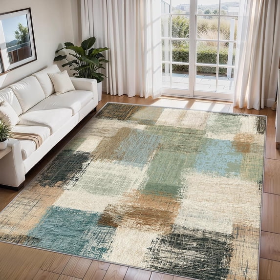 Distredded Patterns Modern Abstract Area Rugs, Distressed Brushstroke Pattern Carpet ...