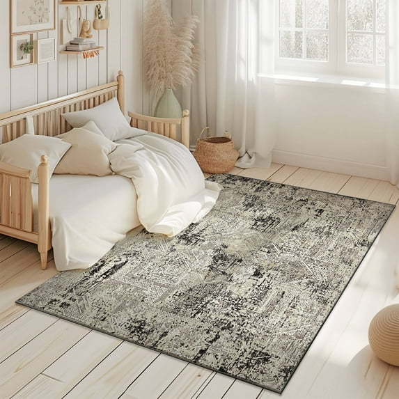 Modern Vintage Look Boho 2x7 Runner Transitional Area Rug Shiny Vibrant Carpet High Low Pile Rug For Living Room