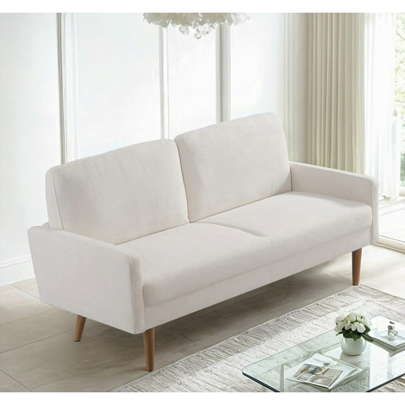 Modern & Vintage Velvet Sofa, European Style 3 Seater Couch, Soft Fabric for Comfortable Living Room