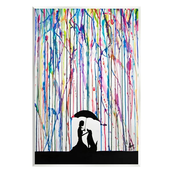 Modern Vivid Drip Silhouette Couple Abstract Graphic Art Unframed Art Print Wall Art