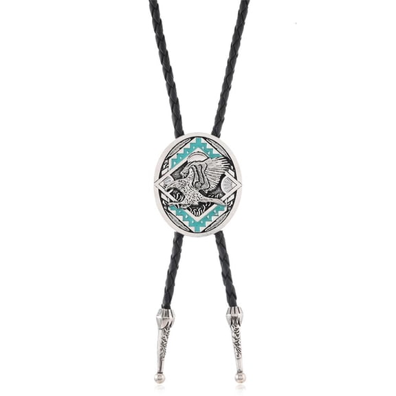 Modern Vulture Pendant Bolotie PU Rope Chain Adjustable Length Men Jewelry